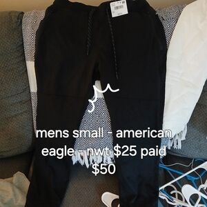 American Eagle Joggers for men, black, size small